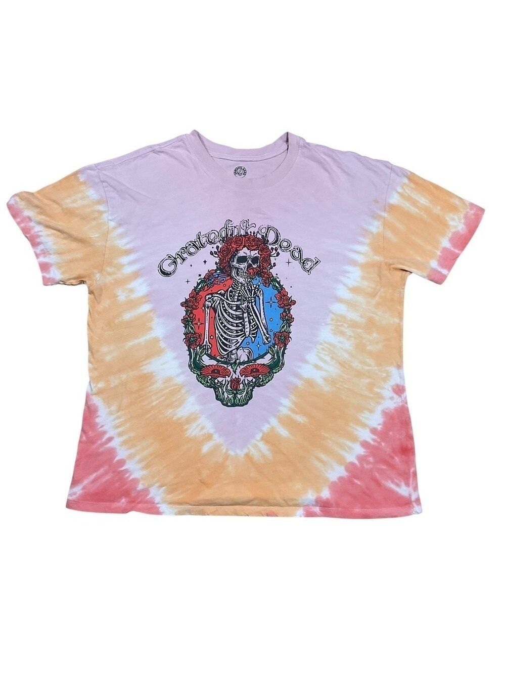 Grateful Dead Tie Dye Skeleton Roses T-Shirt XL Mad Engine unisex
